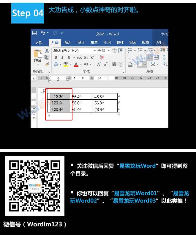 Word表格小數點對齊 易雪龍玩Word:實現Word表格中的小數點對齊