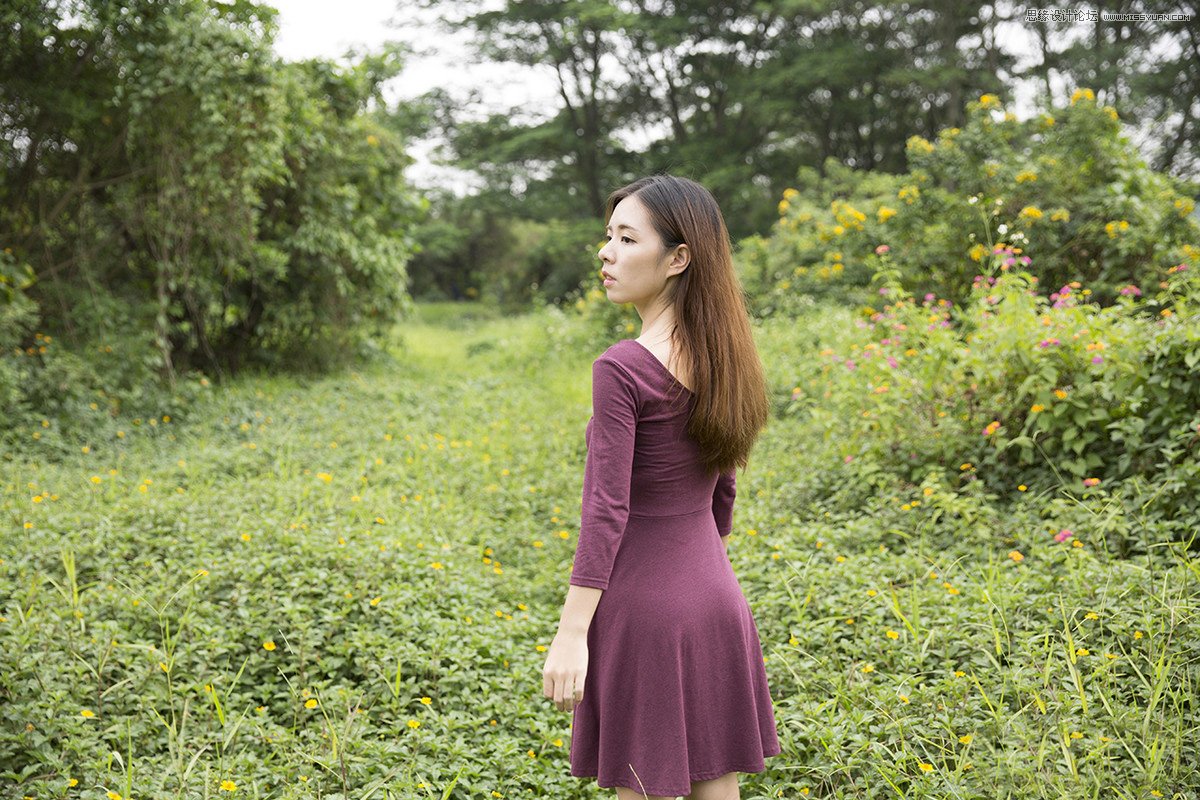 PS調出外景人像照片夕陽美景效果