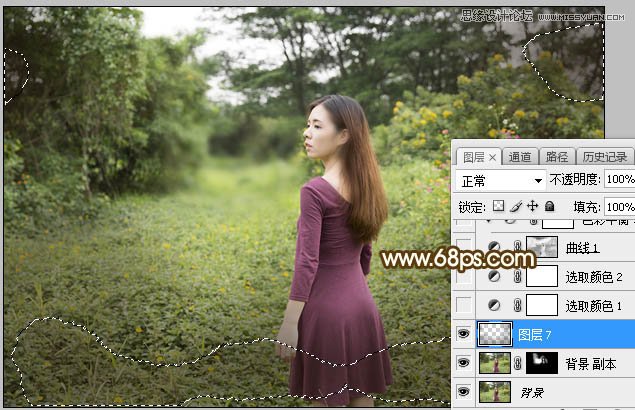PS調出外景人像照片夕陽美景效果