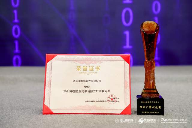 葡萄城榮獲2021中國(guó)低代碼平臺(tái)獨(dú)立廠商狀元獎(jiǎng)