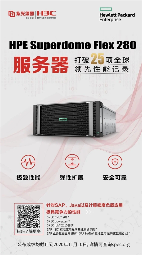 刷新25項SPEC性能世界紀錄,HPE Superdome Flex 280 服務器成就關鍵業務變革