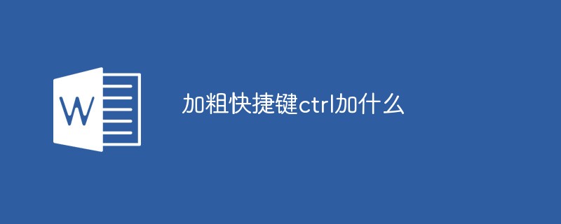 加粗快捷鍵ctrl加什么