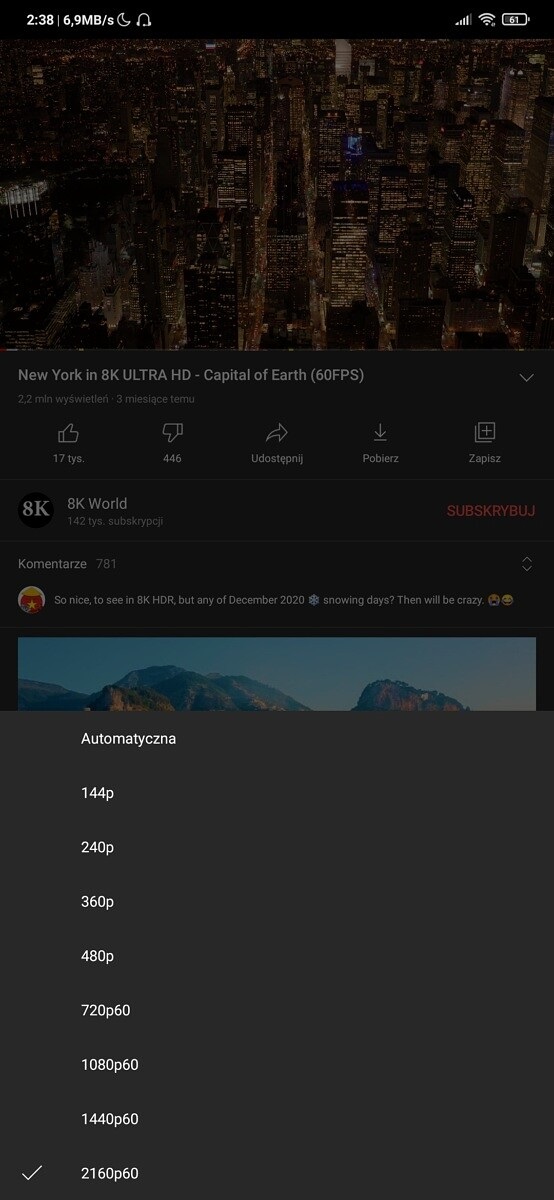 Android 版 YouTube 已支持在低分辨率設備上播放 4K 視頻,并可流式傳輸