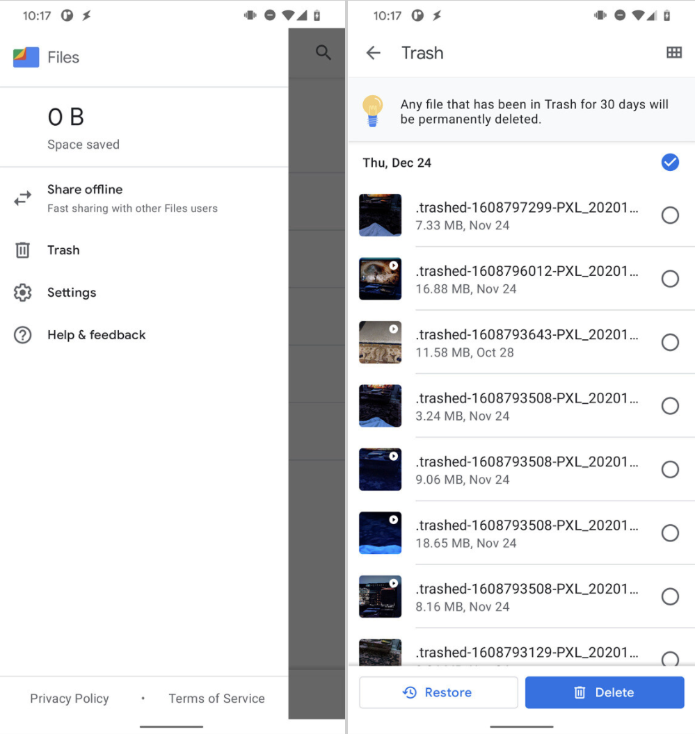 代碼泄露:谷歌 Android 12 有望添加文件回收站功能,用戶可自行管理