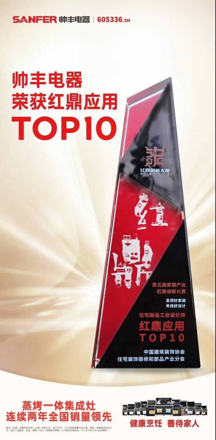 獨領豐尚|創新新主張，帥豐攬獲“紅鼎應用TOP10”獎項！