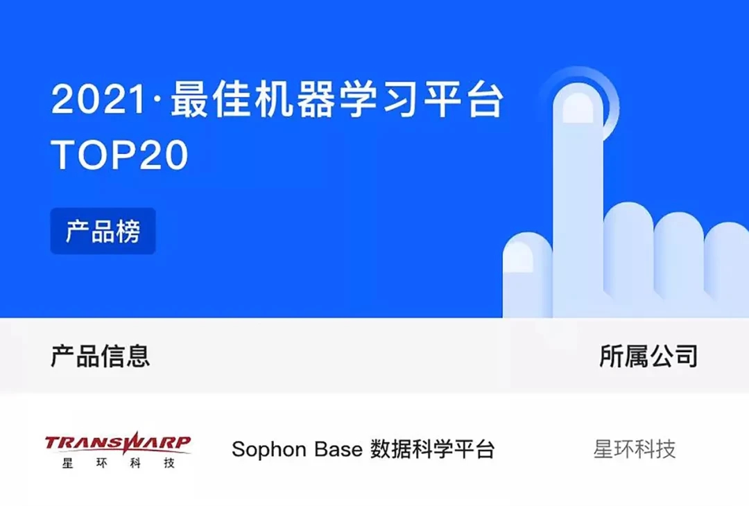 星環科技入選2021·最佳機器學習平臺TOP20
