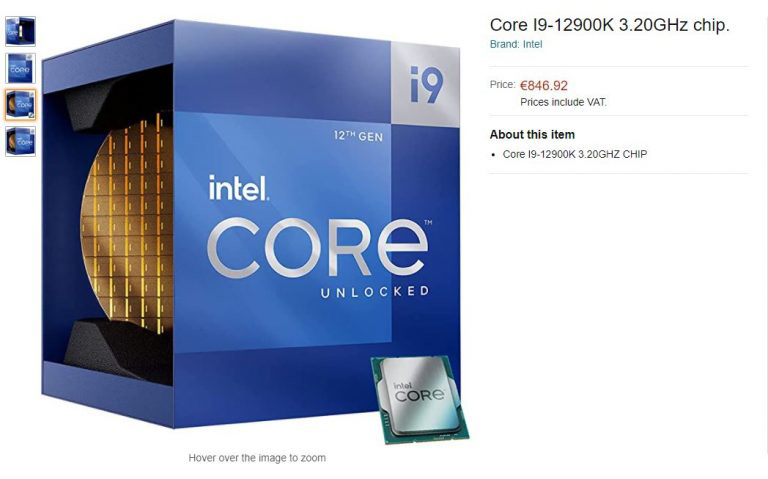 亞馬遜偷跑英特爾酷睿 i9-12900K 等 Alder Lake CPU,定價不菲
