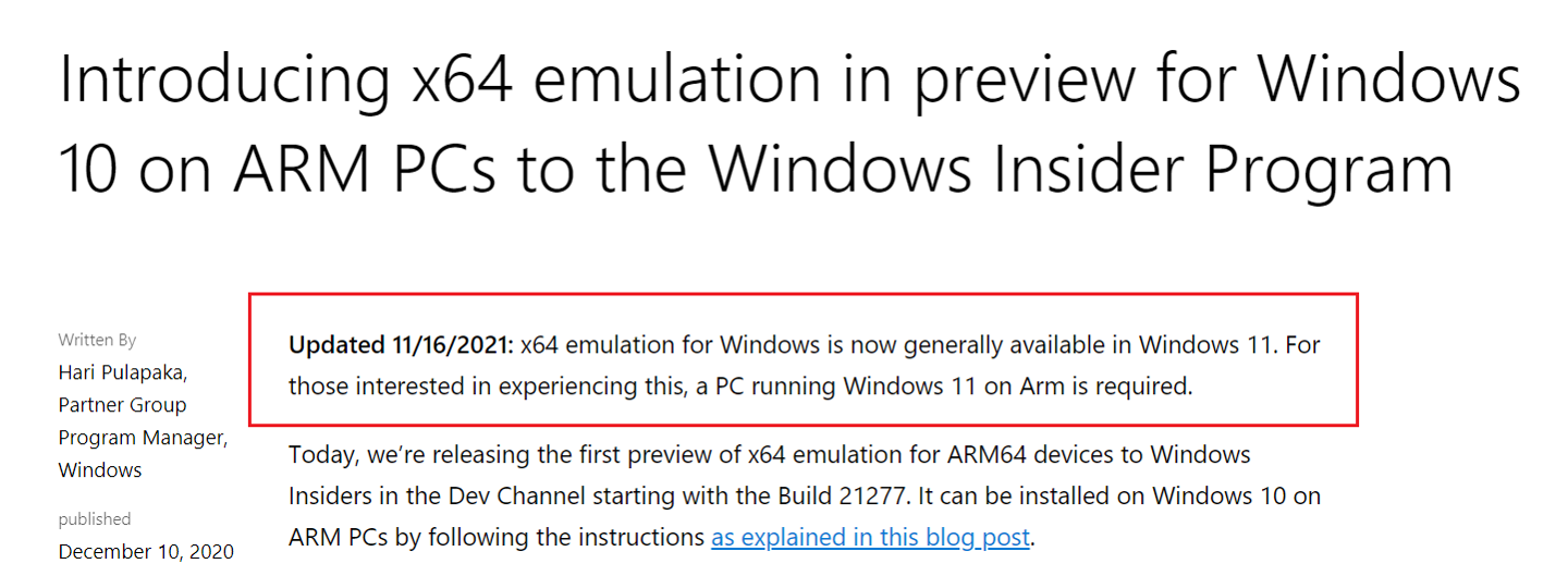 微軟 Windows x64 仿真正式推出,只支持 Win11 ARM