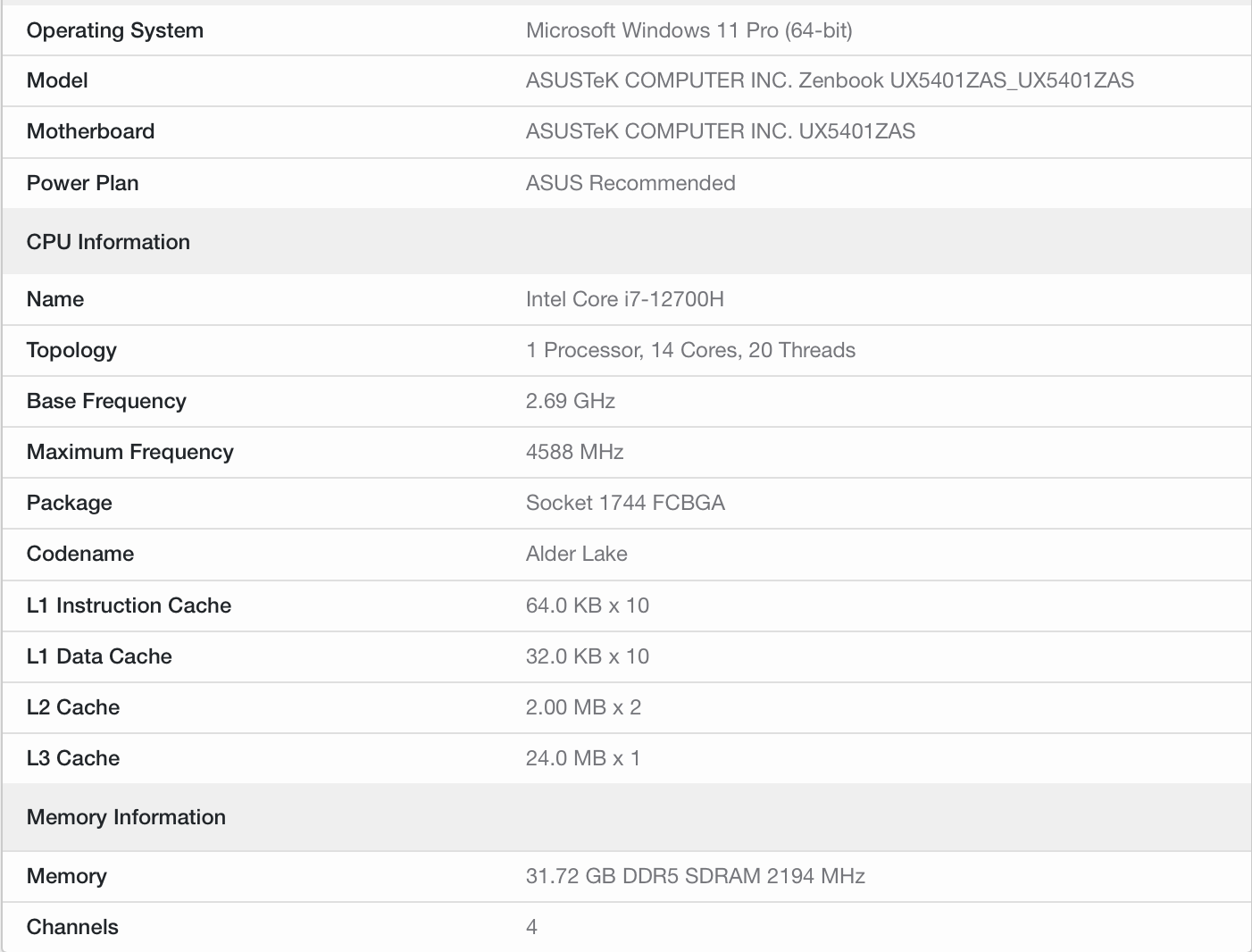 華碩新款靈耀筆記本曝光:搭載 14 核 i7-12700H,DDR5-4400 內存