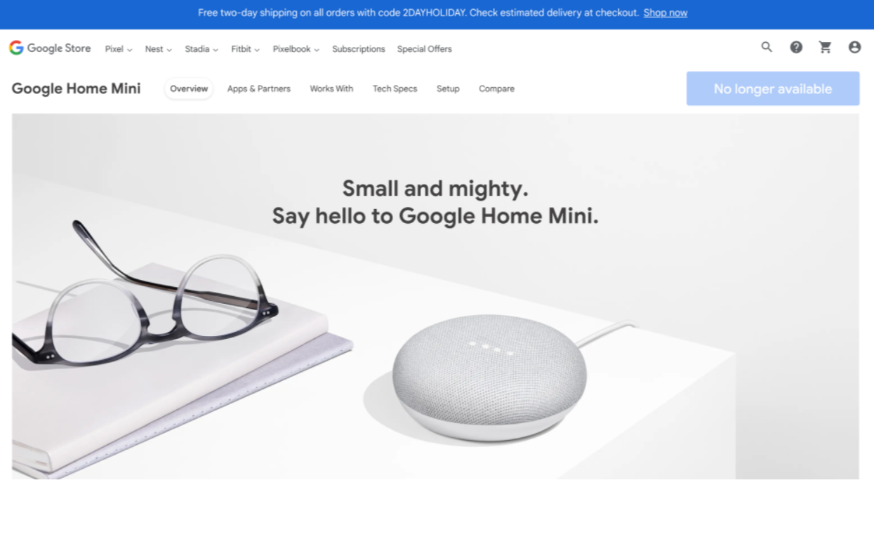 發布 4 年后,谷歌 Home Mini 終于停售:曾登頂全球最暢銷智能音箱