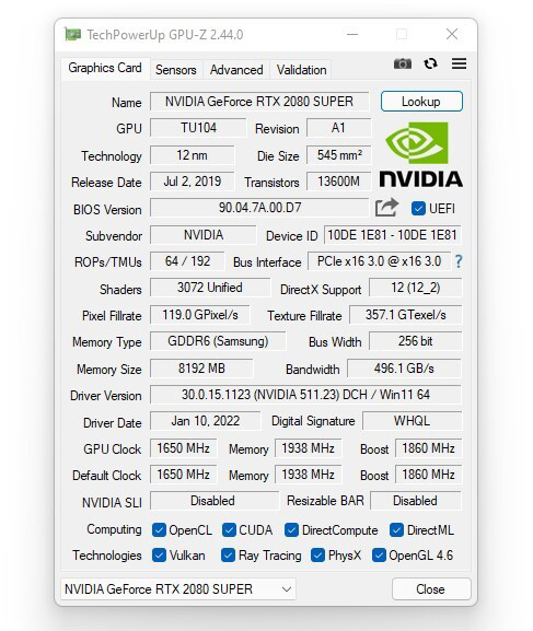 GPU-Z v2.44.0 版發(fā)布:支持 RTX 3050 / RX 6500 XT 等顯卡