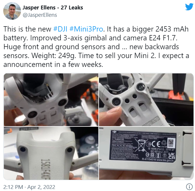 臨近發(fā)布，DJI Mini 3 Pro實(shí)拍圖曝光