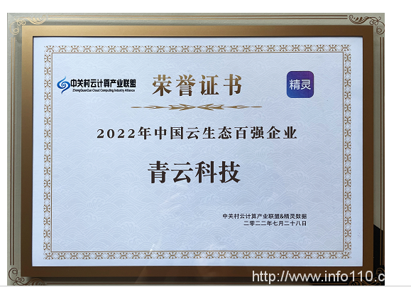 入選《中國云計算生態藍皮書》與“百強企業”，青云科技服務中國云事業發展